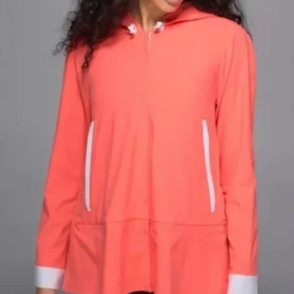 Lululemon Sun Showers Jacket Grapefruit and White Size 8